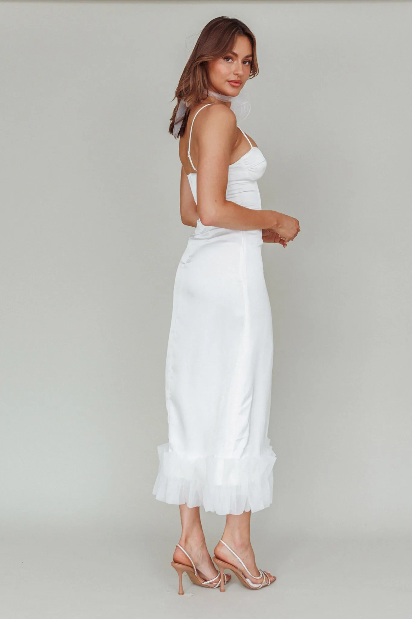 Buona Sera Hem Decoration Midi Dress White sold by Selfie Leslie product image thumbnail 2