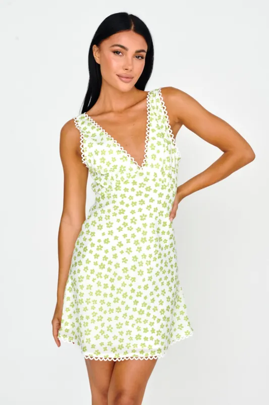 Miss Divine V-Neck Sun Dress Flower Pea sold by Selfie Leslie