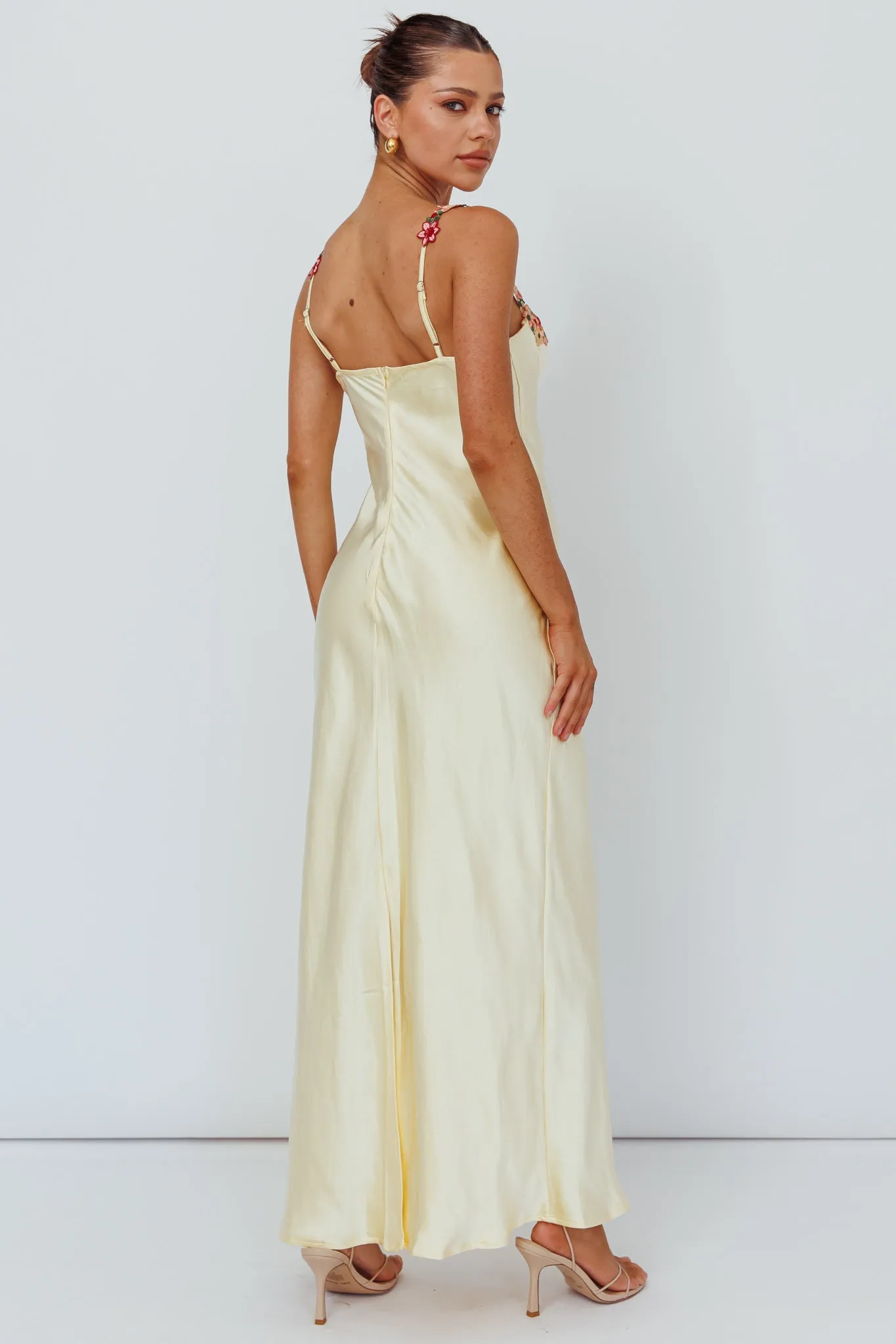 Rose Garden Floral Applique Midi Dress Yellow sold by Selfie Leslie product image thumbnail 2