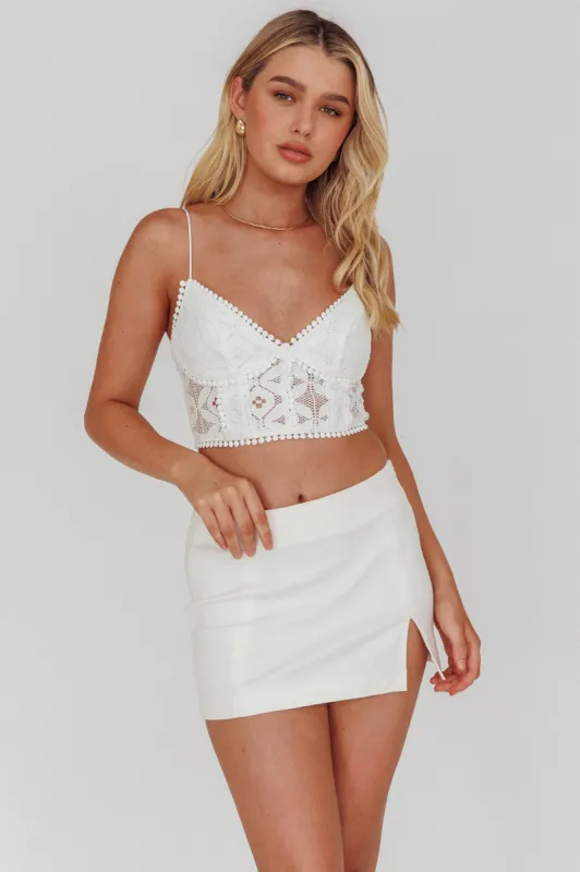 Talk About Me Cami Crop Top White sold by Selfie Leslie