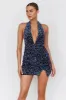 Zurie Plunging Halter Mini Dress Sequin Purple sold by Selfie Leslie