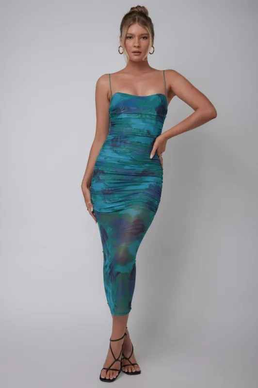 Logan Cami Strap Midi Dress Floral Green sold by Selfie Leslie