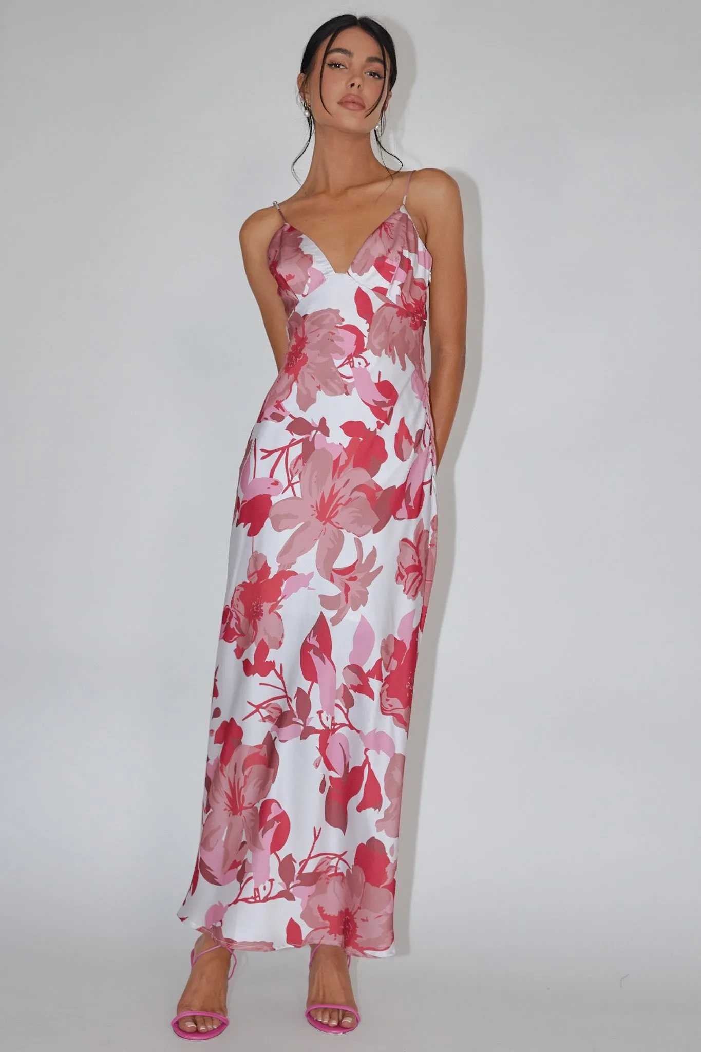 Egypt Cami Strap Maxi Dress Print Pink sold by Selfie Leslie