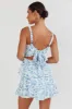 Provence Bloom Tiered Ruffle Mini Dress Blue sold by Selfie Leslie