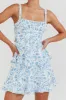 Provence Bloom Tiered Ruffle Mini Dress Blue sold by Selfie Leslie