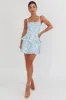 Provence Bloom Tiered Ruffle Mini Dress Blue sold by Selfie Leslie