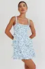 Provence Bloom Tiered Ruffle Mini Dress Blue sold by Selfie Leslie
