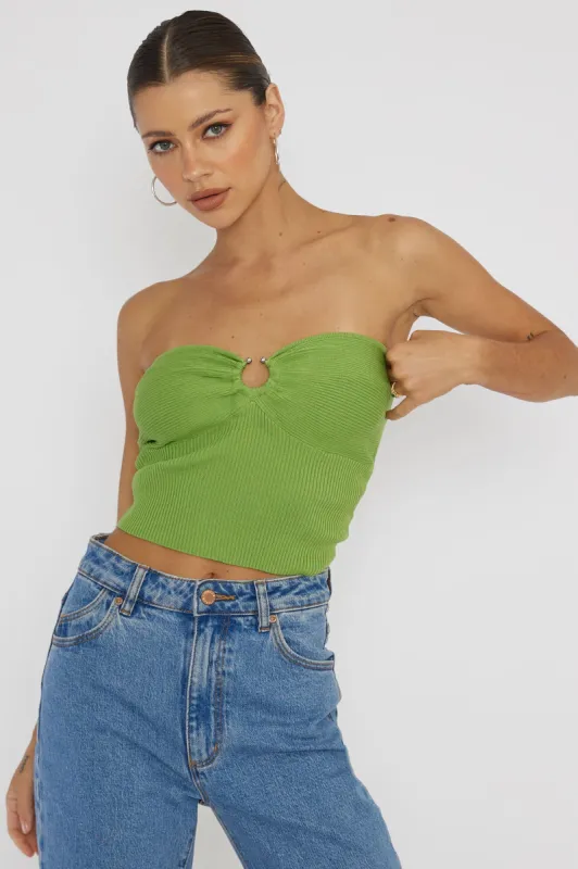 Real Talk Sweetheart Neckline Top Green sold by Selfie Leslie