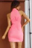 South Beach Faux Placket Collared Dress Hot Pink sold by Selfie Leslie