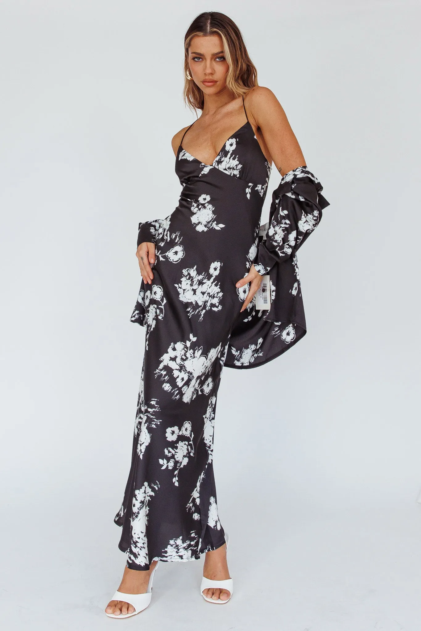 Lyndel Tied Back Slip Midi Dress Black sold by Selfie Leslie product image thumbnail 3