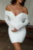 Moonrise Off-Shoulder Long Sleeve Dress Lace White sold by Selfie Leslie