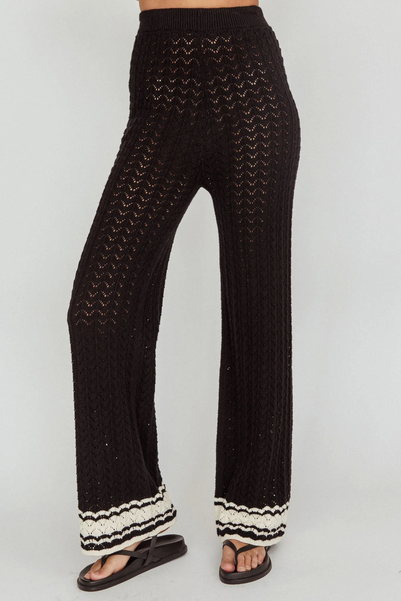 Rhodes Cotton Straight Leg Knit Pants Black sold by Selfie Leslie product image thumbnail 4