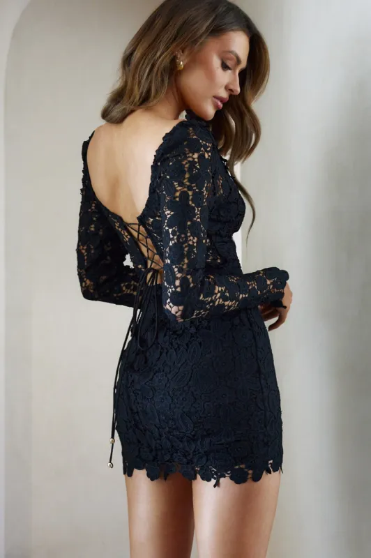 First Dance Lace Mini Dress Black sold by Selfie Leslie