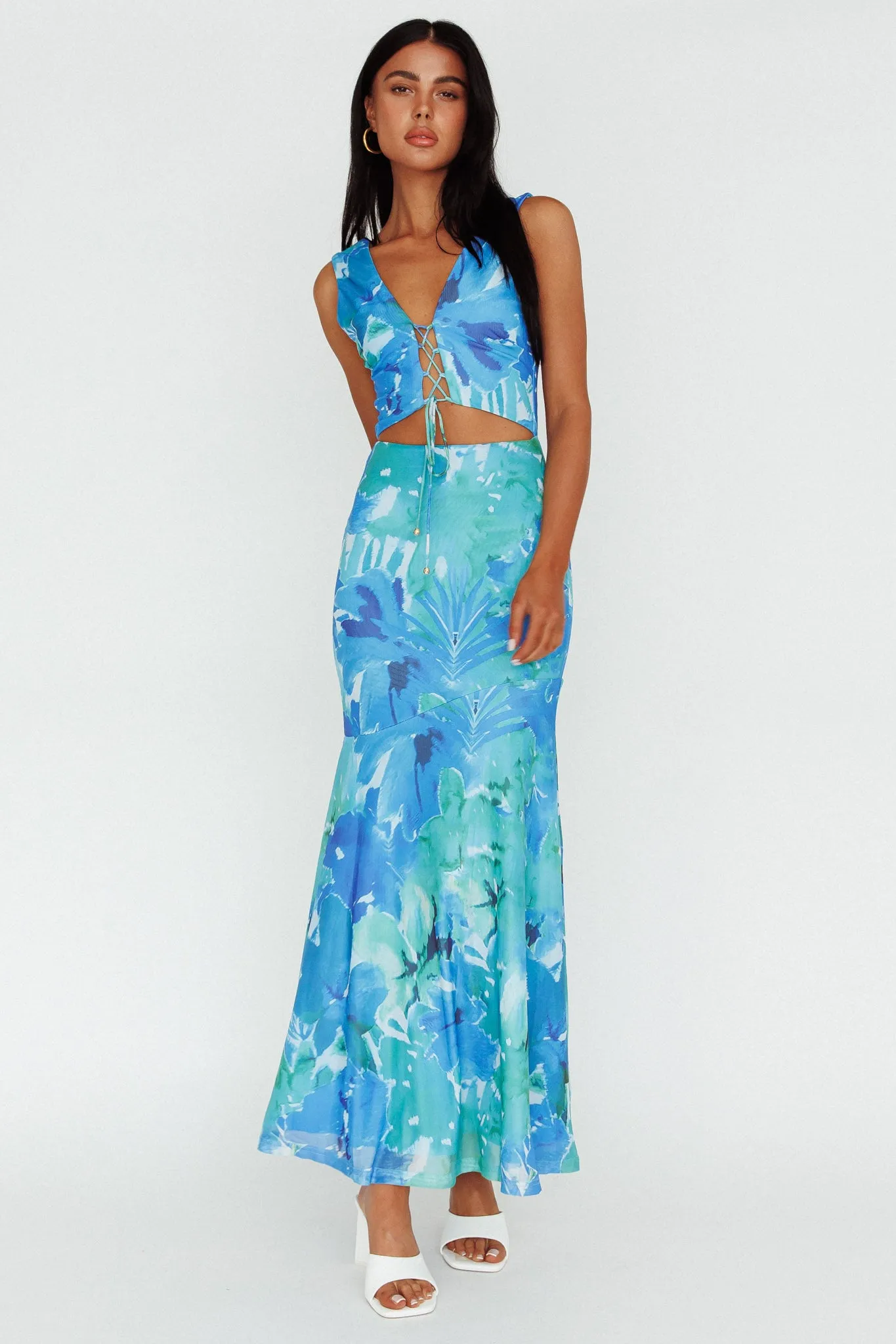 Summerlove Lace-Up Bodice Midi Dress Green sold by Selfie Leslie product image thumbnail 3