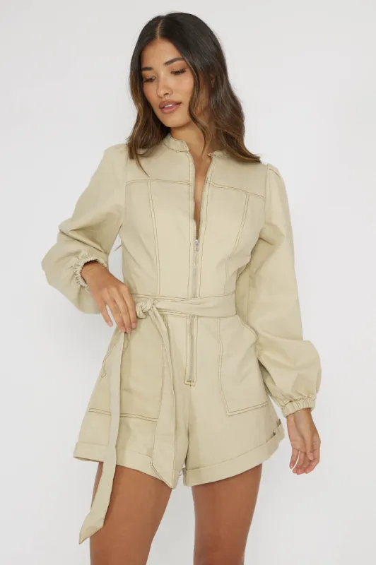 Real World Zip Front Romper Butter sold by Selfie Leslie