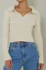Lake Days Collared Knit Top Cream sold by Selfie Leslie
