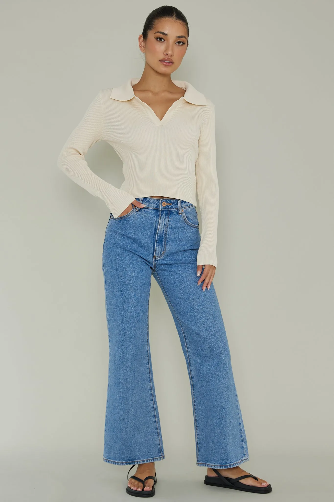 Lake Days Collared Knit Top Cream sold by Selfie Leslie product image thumbnail 3