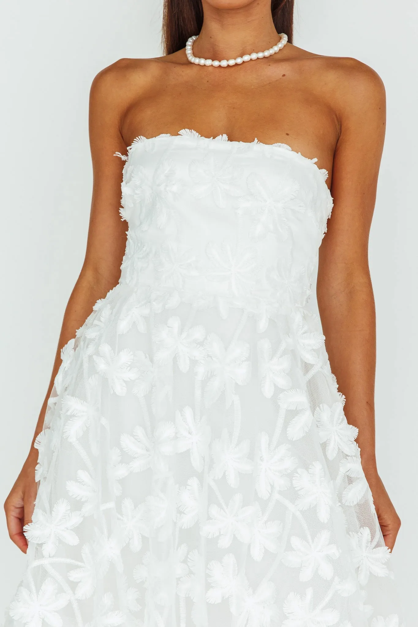 Dori Floral Embellished Midi Dress White sold by Selfie Leslie product image thumbnail 4