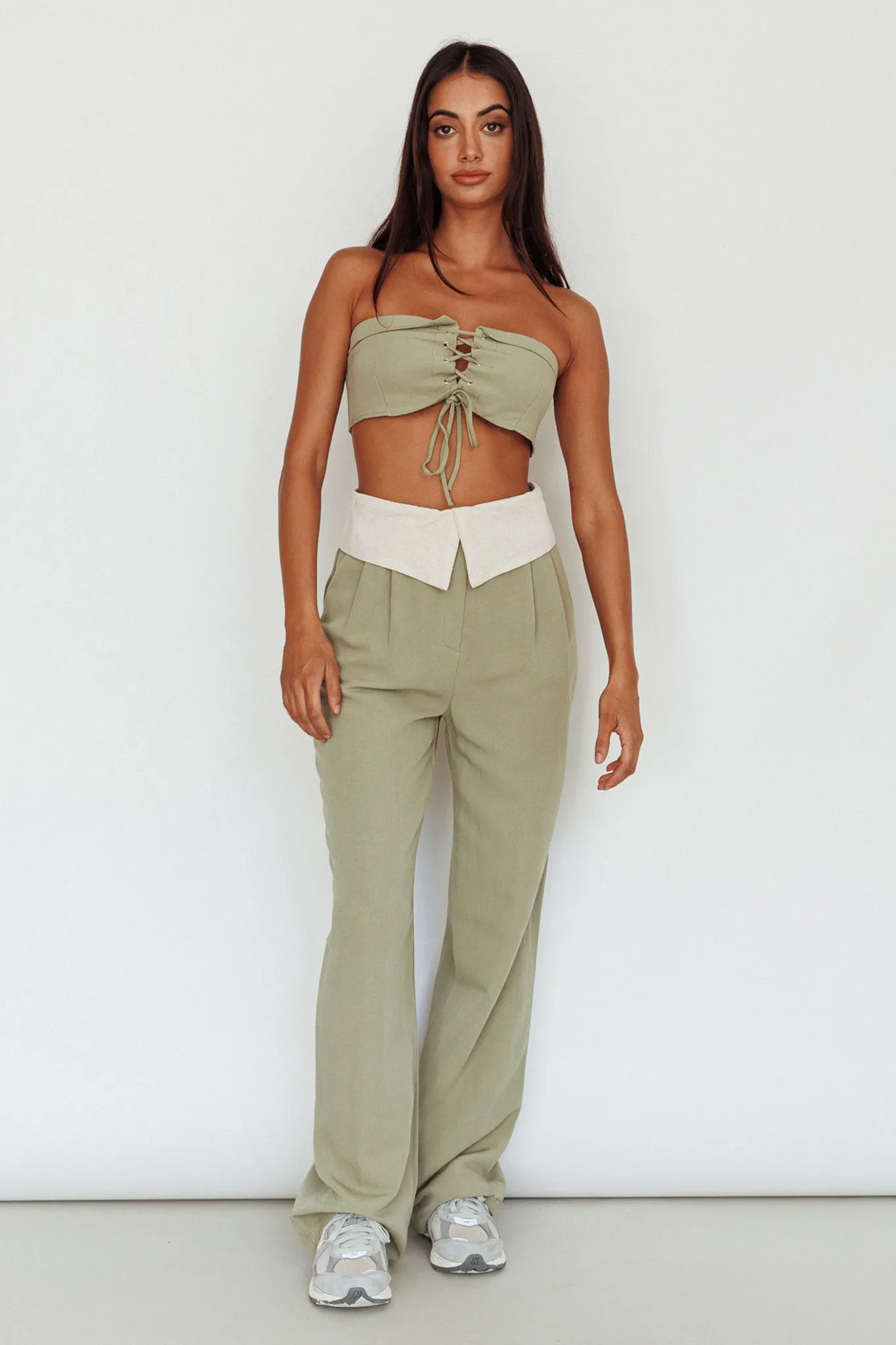 East Village Foldover Pants Sage sold by Selfie Leslie product image thumbnail 5