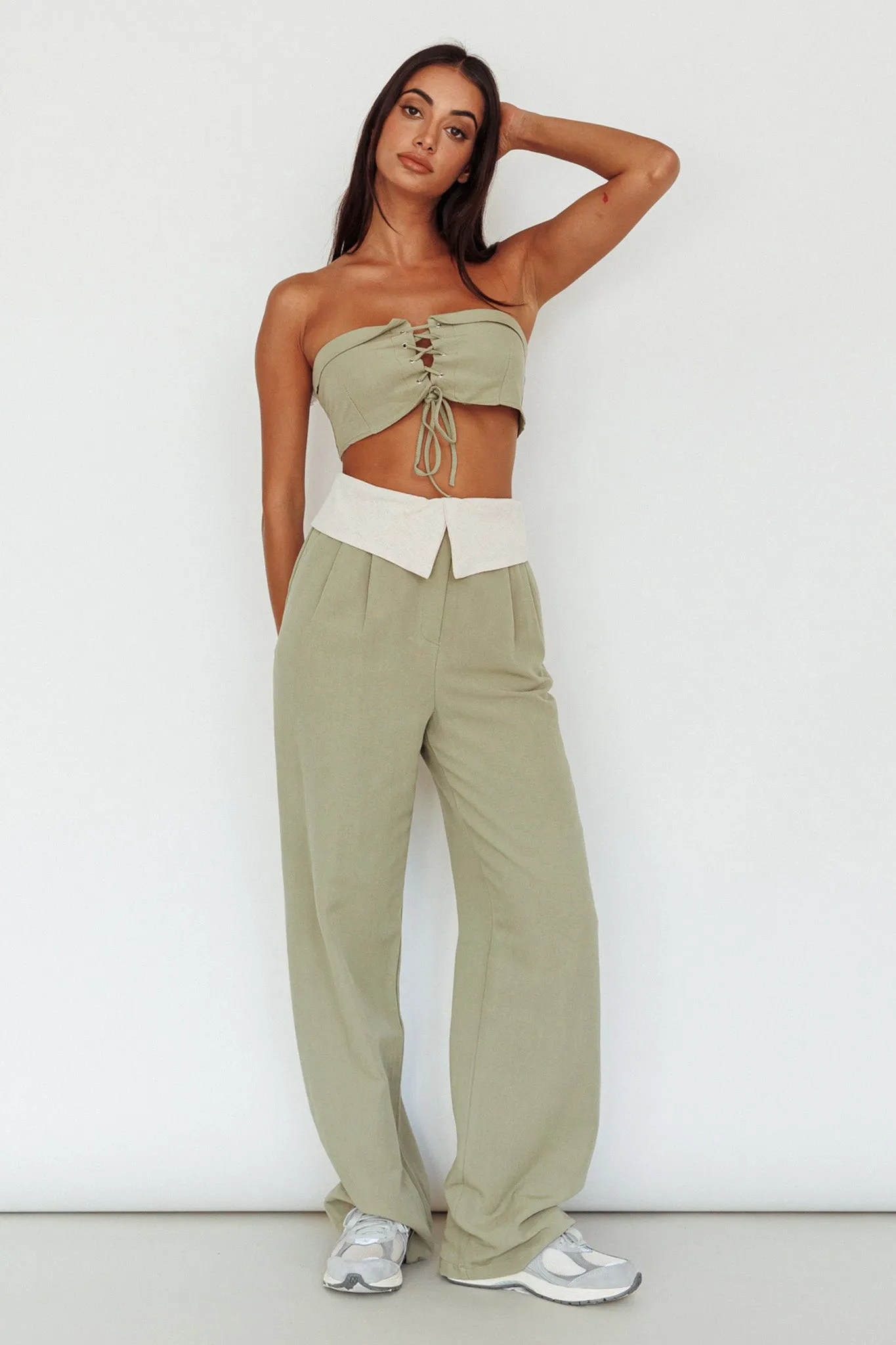 East Village Foldover Pants Sage sold by Selfie Leslie product image thumbnail 3