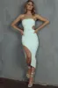 Taking Bets Strapless Cut-Out Midi Dress White sold by Selfie Leslie