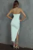 Taking Bets Strapless Cut-Out Midi Dress White sold by Selfie Leslie