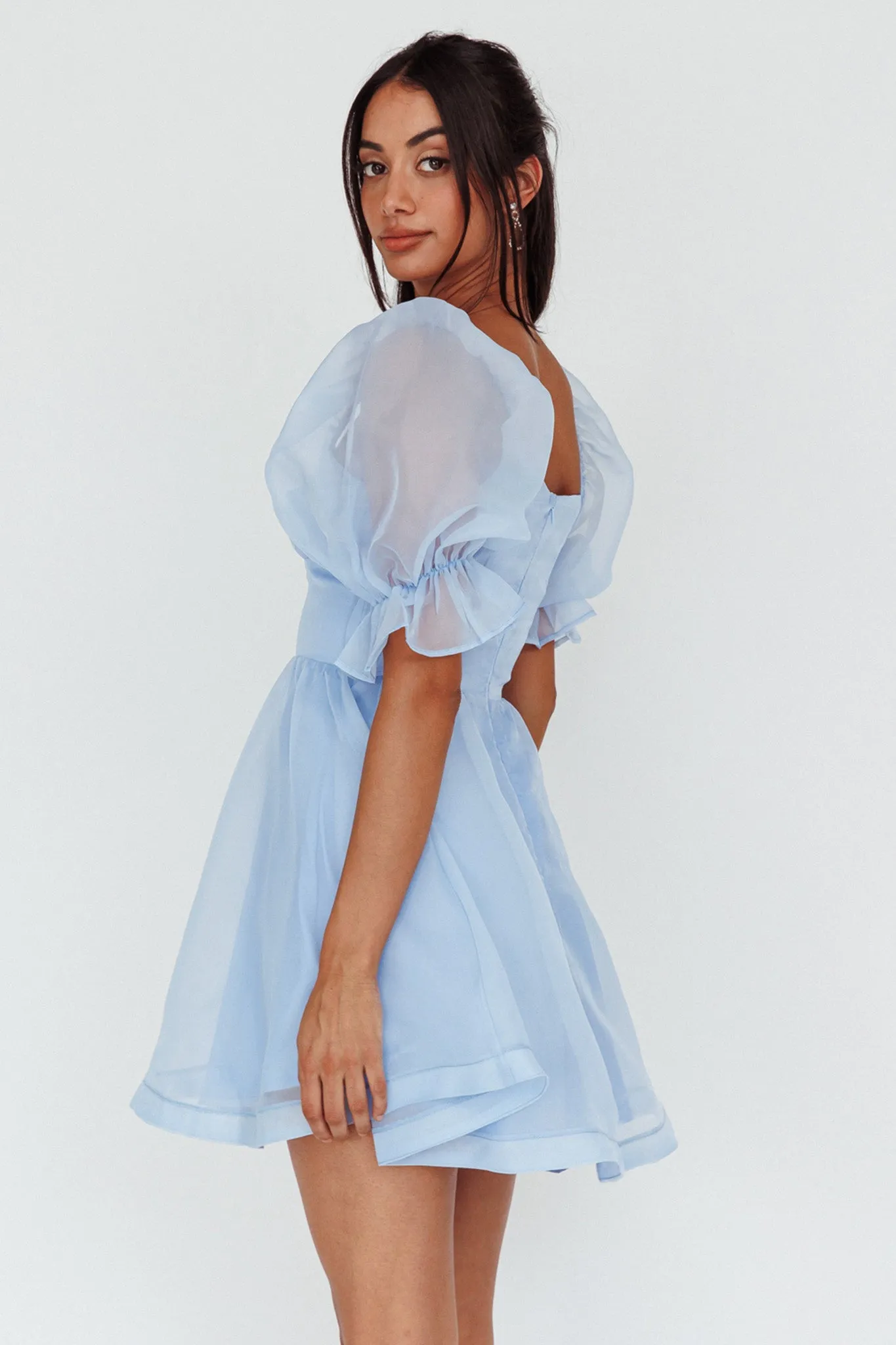 I've Got Sunshine Puff Sleeve Mini Dress Sky Blue sold by Selfie Leslie product image thumbnail 2