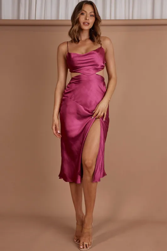 Midnight Muse Strappy Back Midi Dress Fuchsia sold by Selfie Leslie