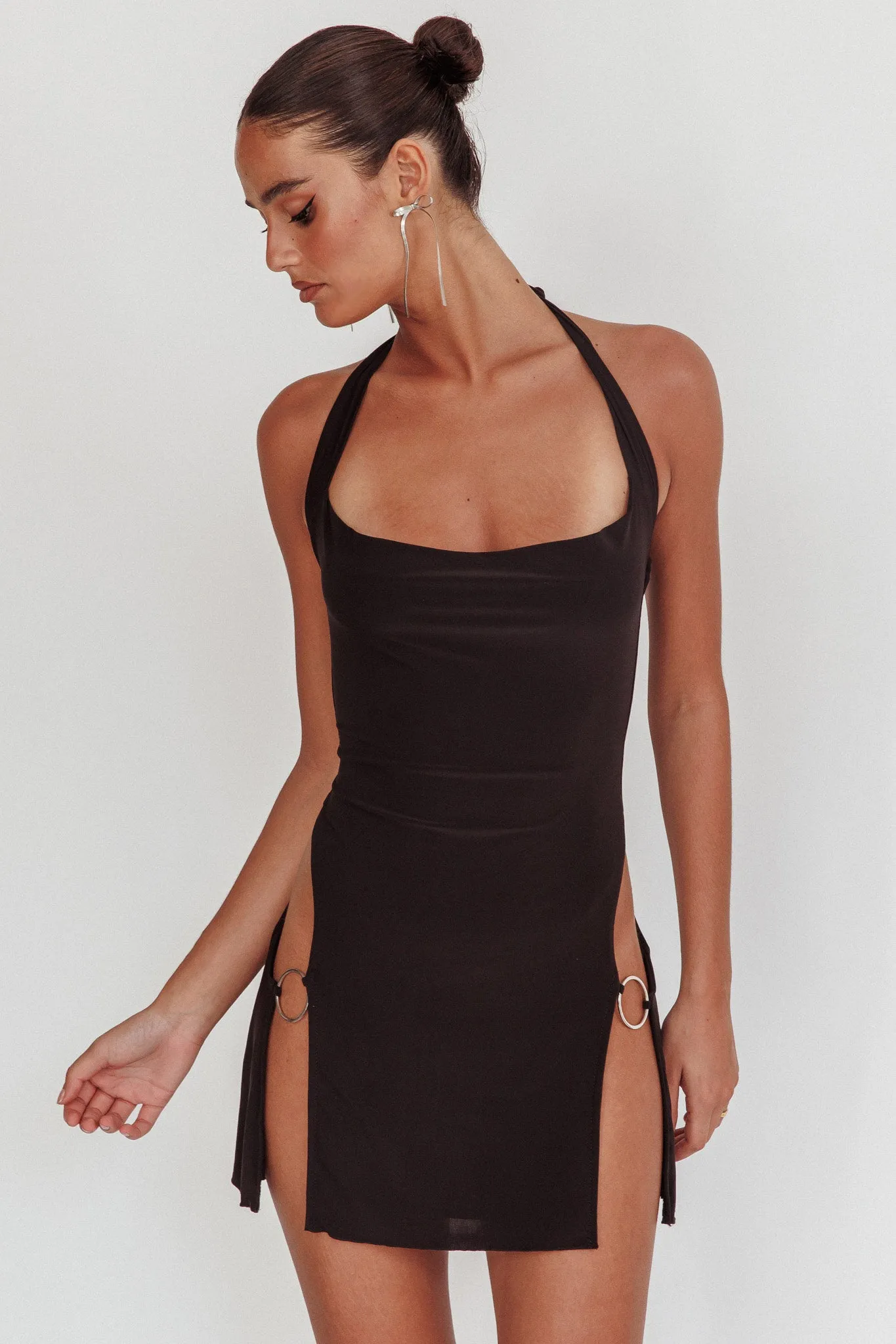 Perfect Storm O-Ring Halter Dress Black sold by Selfie Leslie product image thumbnail 5