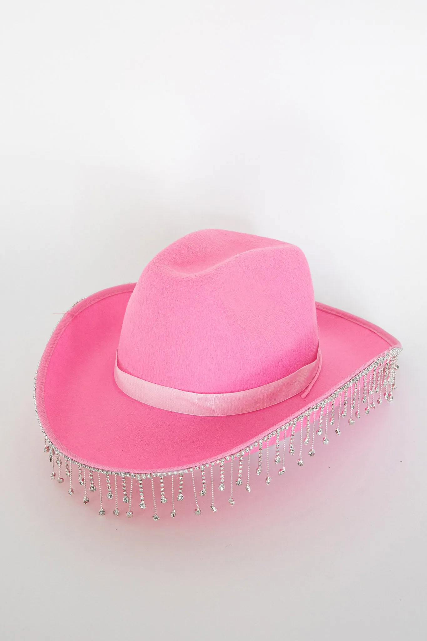 Dolly Diamante Fringe Cowboy Hat Pink sold by Selfie Leslie