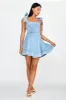 Jeanie Bow Shoulder Mini Dress Denim sold by Selfie Leslie