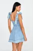 Jeanie Bow Shoulder Mini Dress Denim sold by Selfie Leslie