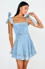 Jeanie Bow Shoulder Mini Dress Denim sold by Selfie Leslie