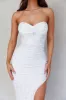 Paradiso Strapless Side Split Midi Dress White sold by Selfie Leslie