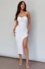 Paradiso Strapless Side Split Midi Dress White sold by Selfie Leslie