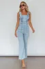 Nola Flared Ruffle Jumpsuit Blue sold by Selfie Leslie