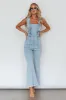 Nola Flared Ruffle Jumpsuit Blue sold by Selfie Leslie