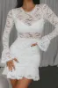 Elis Long Sleeve Buckle Dress Lace White sold by Selfie Leslie