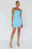 Jordi Foldover Neckline Mini Dress Aqua Blue sold by Selfie Leslie