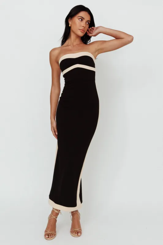 Tenika Strapless Bodycon Maxi Dress Black sold by Selfie Leslie
