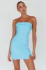 Jordi Foldover Neckline Mini Dress Aqua Blue sold by Selfie Leslie