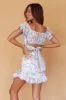 Azure Sky Ruched Mini Skirt Printed Blue sold by Selfie Leslie