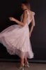 Kathryn Tied Shoulder Mesh Midi Dress Blush sold by Selfie Leslie
