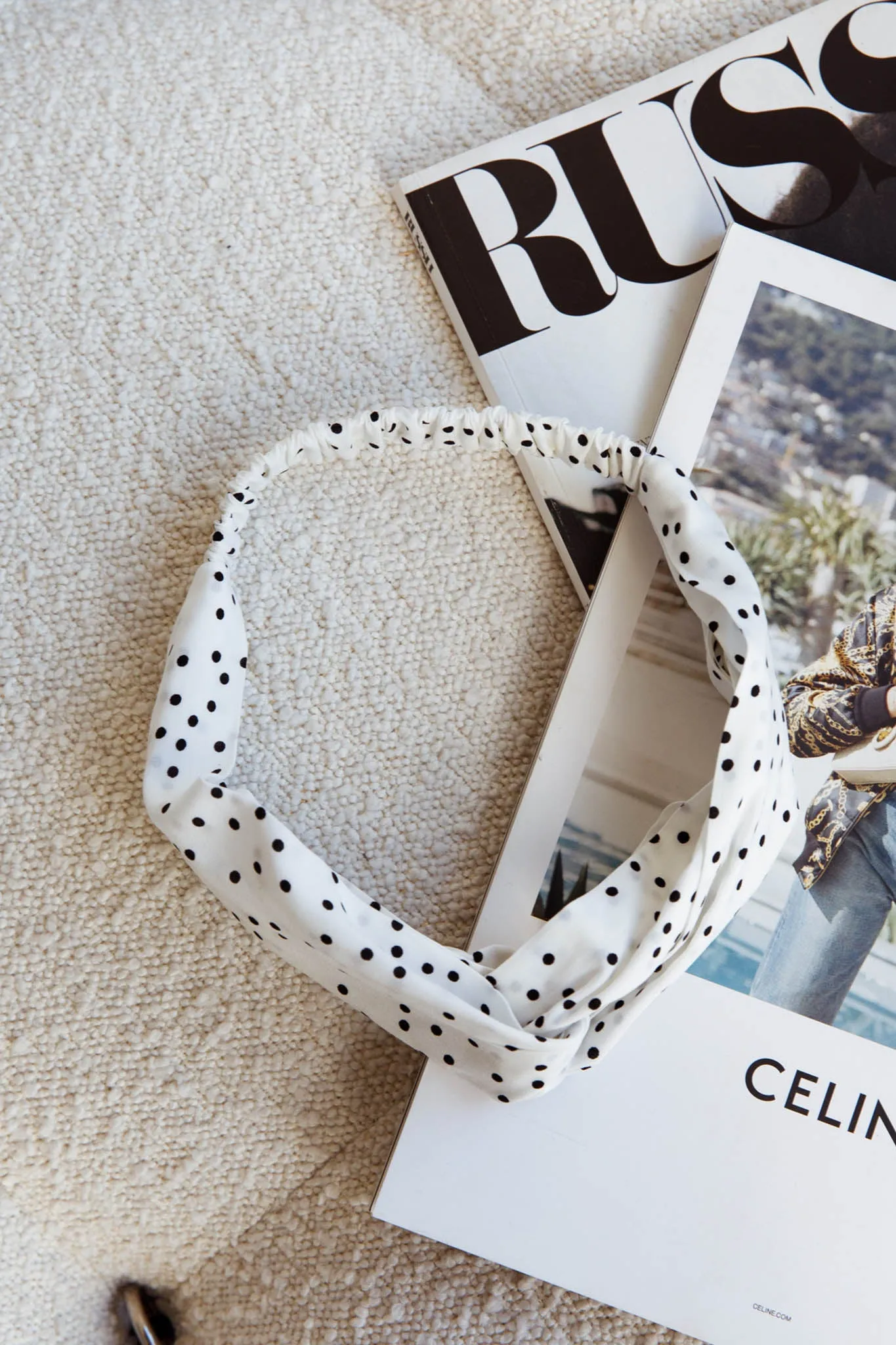 Top Knot Headband Spotted White sold by Selfie Leslie product image thumbnail 2