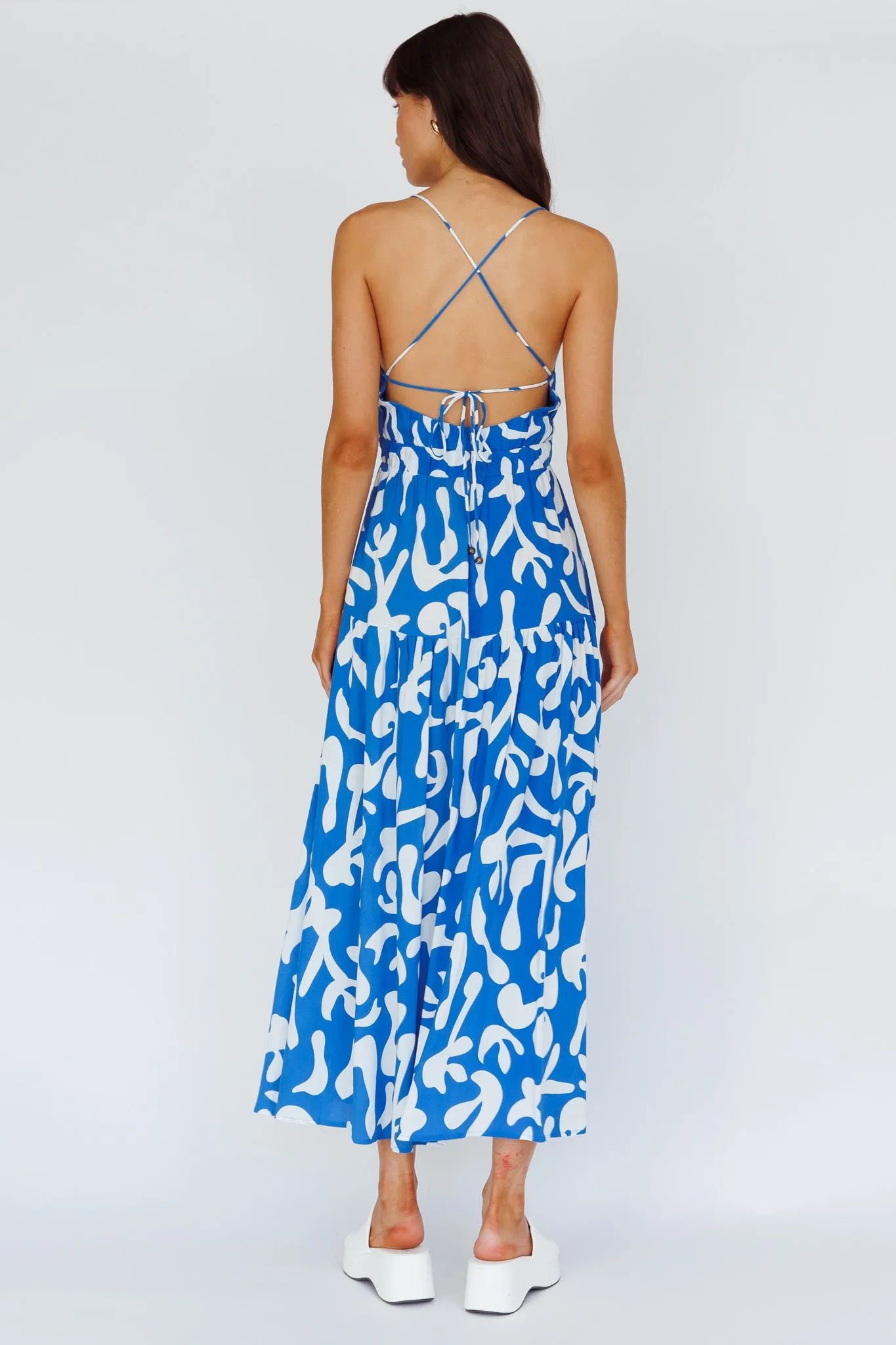 Tiffi Cami Strap Midi Dress Floral Blue sold by Selfie Leslie product image thumbnail 2