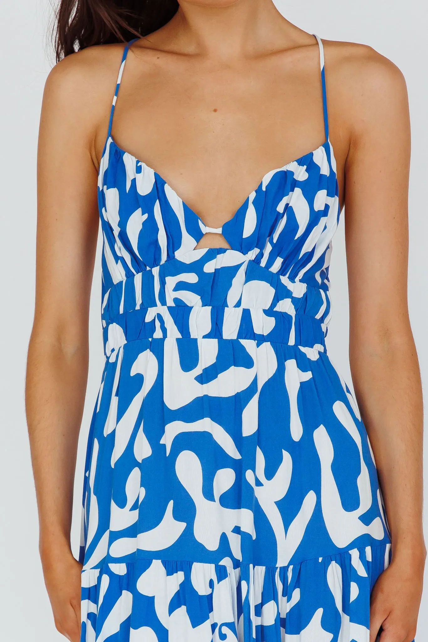 Tiffi Cami Strap Midi Dress Floral Blue sold by Selfie Leslie product image thumbnail 5