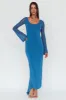 Crystal Ball Open Back Ruched Maxi Dress Blue sold by Selfie Leslie