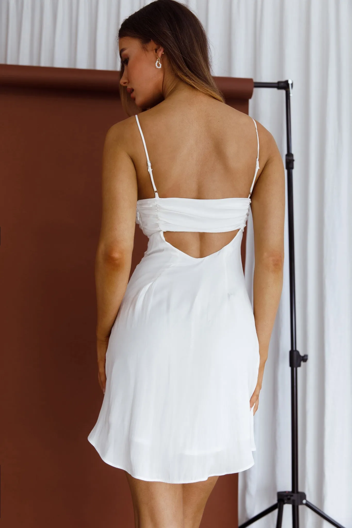 Aurelius Gathered Bust Cami Strap Mini Sundress Cream sold by Selfie Leslie product image thumbnail 2