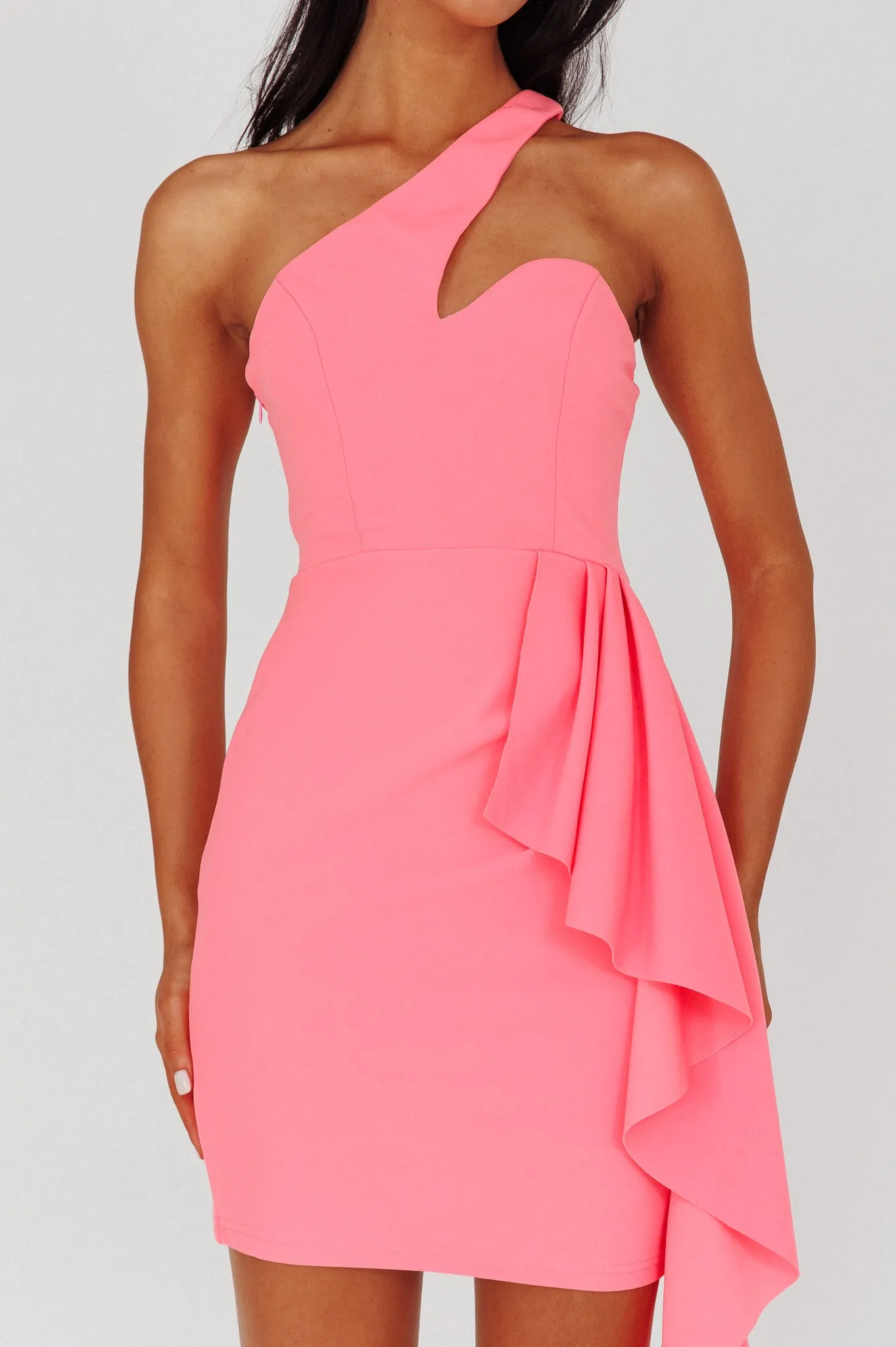 Shooting Stars One-Shoulder Mini Dress Pink sold by Selfie Leslie product image thumbnail 4