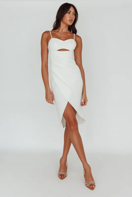 Amairani Cut-Out Bust Midi Dress White sold by Selfie Leslie